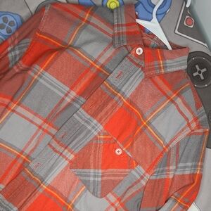 Mossimo Supply Co Orange and Gray Plaid Flannel